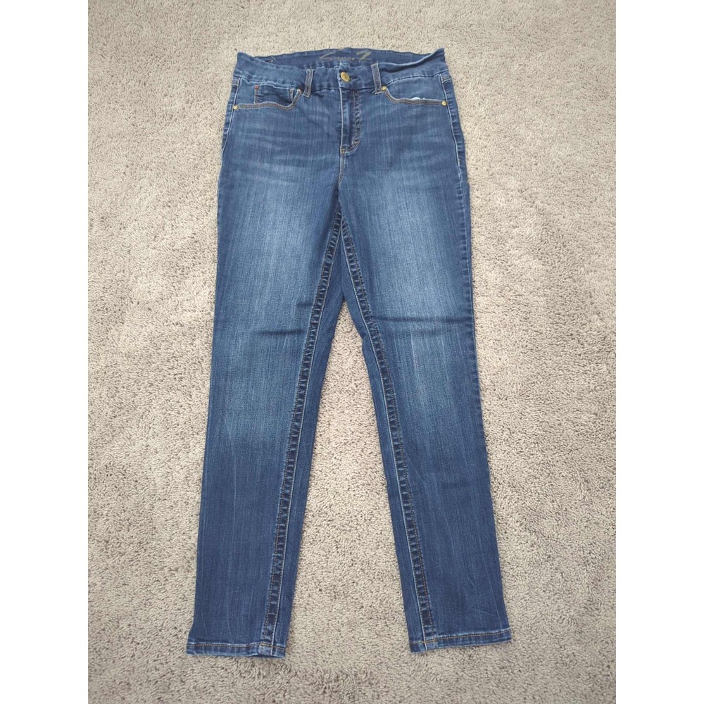 Seven7 Jeans Womens 12 Blue Denim Skinny Tummy High Rise Stretch Casual